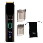 Vega SmartOne S1 Beard Trimmer for Men with Titanium Blade, Digital Display, 120 mins Runtime, IPX7 Waterproof & 40 Length Settings, 3 Unique Speed Mode Black (VHTH-30) - Fast Shipping to USA & Canada - Image 2