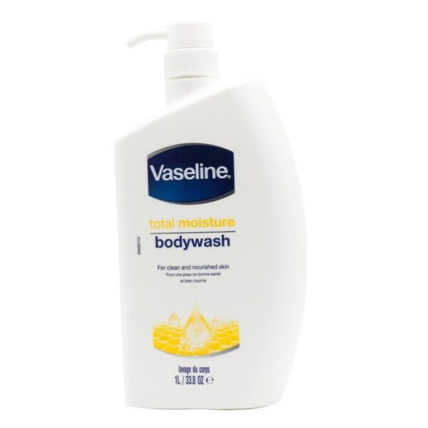 Vaseline Total Moisture Body Wash Pump Bottle for Healthy, Fresh Skin, Washes Away Dirt & Impurities, Fights Skin Dryness, Easy to Rinse, Gentle Body Cleanser for Nourished & Smooth Skin, 1L - Fast Shipping to USA & Canada
