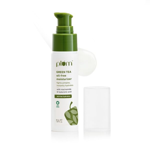 Plum Green Tea Oil-Free Face Moisturizer | With Niacinamide & Hyaluronic Acid | Fights Pimples & Hydrates | Fades Blemishes & Brightens Skin | Non-Sticky & Long-Lasting Moisturizer for Face | 50ml - Fast Shipping to USA & Canada