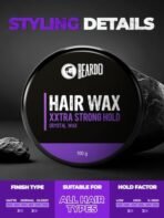 Beardo Xxtra Stronghold Hair Wax, 100 gm | Crystal Hair Wax for Men | Hair Wax Men | Hair Styling Wax for Glossy Finish & Shine | Extra Strong Hold Wax - Fast Shipping to USA & Canada - Image 5