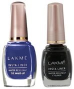 LAKME Insta Liquid Eye Liner, Black 9 ml & Lakme Insta Eye Liner, Blue 9 ml Matte Finish - Fast Shipping to USA & Canada - Image 2