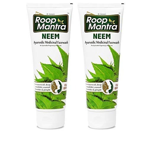 Roop Mantra Neem Face Wash 115ml, Pack of 2, Purifying Neem Facewash for Acne & Pimples, Anti Bacterial Face Wash - Fast Shipping to USA & Canada