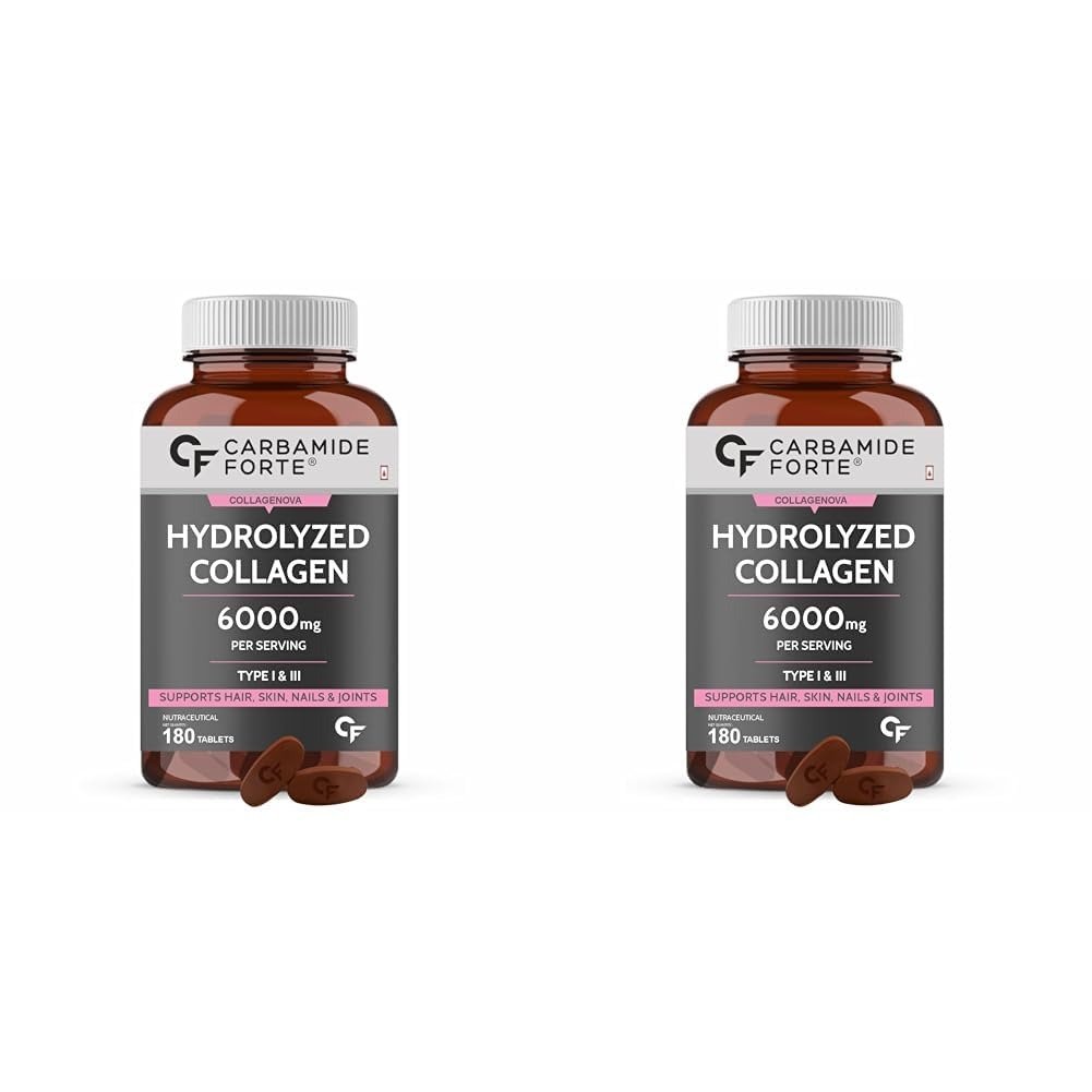 51-XfquiwUL-1.jpg Carbamide Forte Hydrolyzed Marine Collagen Peptides Tablets | 6000mg Type 1 & 3 Collagen Powder for Joint Support,Glowing Skin & Hair | Collagen Supplements for Women & Men - 180 Tablets (Pack of 2) - Fast Shipping to USA - Image 1