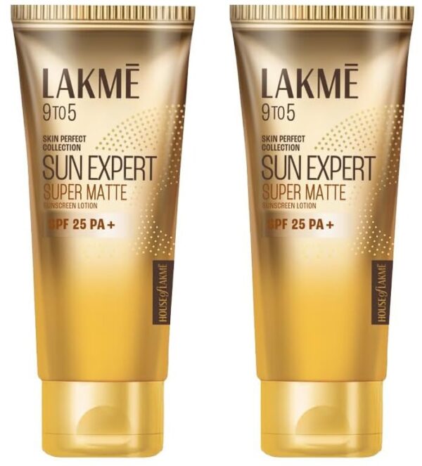 LAKME Sun Expert, Spf 24 Pa++ Ultra Matte Sunscreen, 60Ml, Sun Protection With Vitamin B3, Blocks Upto 97% Of Harmful Uvb Rays, Lightweight, For Men & Women (Pack Of 2)|For All Skin Types - Fast Shipping to USA & Canada