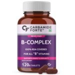 Carbamide Forte Vitamin B-Complex Tablets - 100% RDA for B Vitamins with B1, B2, B3, B5, B6, B9 & Vitamin B12 | Vitamin B Complex Supplements for Women & Men - 120 Vegetarian Tablets - Fast Shipping to USA