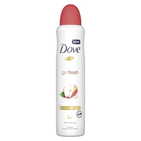 Dove Deodorant For Women, Antiperspirant Body Spray For Long Lasting Odour Protection, Skin Friendly Deo, Alcohol Free, Paraben Free, 250 ml (Apple & White Tea) - Fast Shipping to USA & Canada
