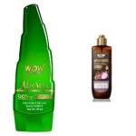 WOW Skin Science Aloe Vera Multipurpose Beauty Gel for Skin and Hair & WOW Skin Science Red Onion Black Seed Oil Shampoo with Red Onion Black Seed Extract - Fast Shipping to USA & Canada