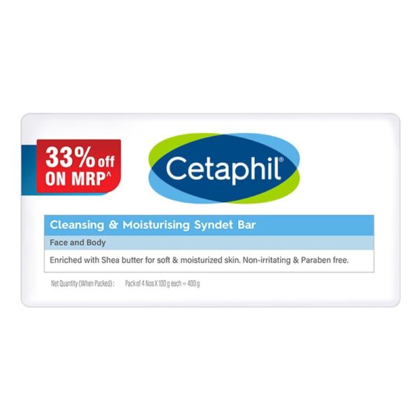 Cetaphil Cleansing Moisturizing Syndet Bar 4x100gm - Fast Shipping to USA & Canada