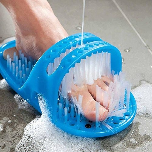 Xtore Foot cleaning shower slipper | FOOT cleaner with suction cups | cleaner | Pumice stone for pedicure - (1 Slipper) - Fast Shipping to USA & Canada