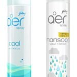 Godrej aer spray, Air Freshener for Home & Office - Cool Surf Blue & Monsoon Odour Refresh | Remove Damp Smell | Long-Lasting Fragrance | Pack of 2 (240 ml each) - Fast Shipping to USA & Canada