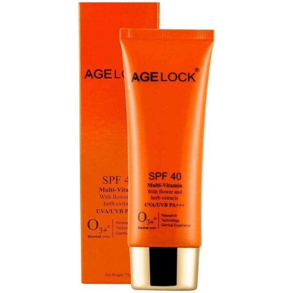 O3+ Agelock Multi Vitamin Sunscreen SPF 40 with Flower and Herb Extracts | UVA/UVB PA+++ (75gm) - Fast Shipping to USA & Canada