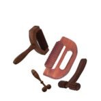 FA INDUSTRIES Handle massager (5x3) cm, Face massager and Neck massager (5 x 2.5 cm) T-massager (8x6) cm, set of 4 Brown colour (Only Massager Manufacturering) - Fast Shipping to USA