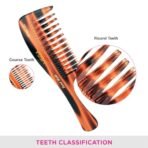 Vega Tortoise Shell Pattern with 2 Rows De-Tangling Hair Comb,Handmade, (India's No.1* Hair Comb Brand)For Men and Women, (HMC-22) - Fast Shipping to USA & Canada - Image 6