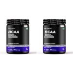Carbamide Forte BCAA 5000mg Supplement for Men & Women 7g Serving with Ideal 2:1:1 Ratio | BCAA Powder for Muscle Growth & Muscle Recovery - Blueberry Flavour - 210g (Pack of 2) - Fast Shipping to USA