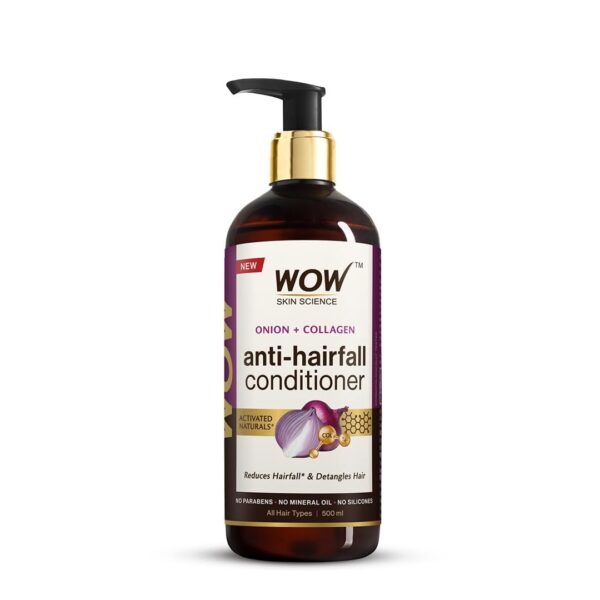 WOW Skin Science Red Onion Black Seed Oil Hair Conditioner with Red Onion Seed Oil Extract, Black Seed Oil & Hydrolyzed Wheat Protein - No Parabens, Mineral Oil, Silicones, Color & PEG - 500mL - Fast Shipping to USA & Canada
