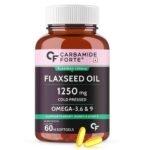 Carbamide Forte Cold Pressed Flaxseed Oil Capsules 1250mg Omega 3 6 9-60 Capsules, 110 grams - Fast Shipping to USA