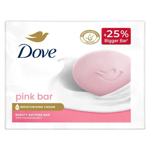 Dove Pink Beauty Bar pack of 3, 125g each for Even Toned Nourished Skin with Plant Based Cleansers and pH balanced formula - Fast Shipping to USA & Canada