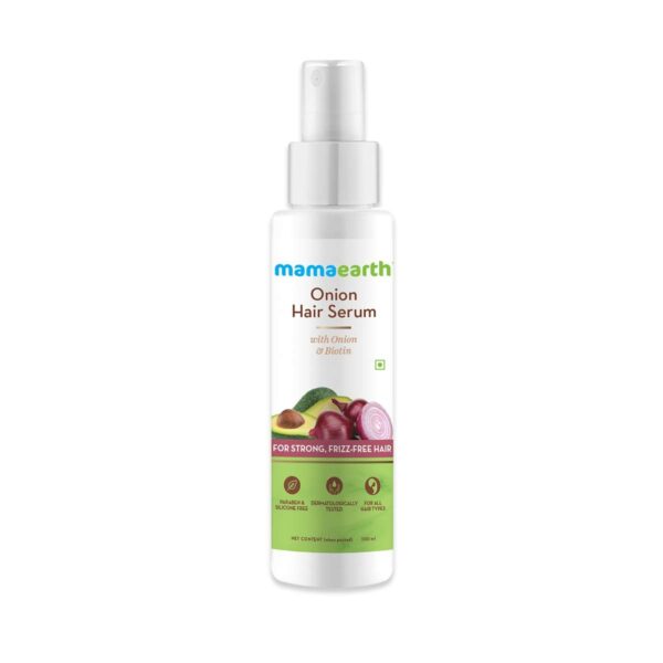 Mamaearth Onion Hair Serum For Silky & Smooth Hair, Tames Frizzy Hair, with Onion & Biotin for Strong, Tangle Free & Frizz-Free Hair - 100 ml - Fast Shipping to USA & Canada