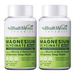 HEALTH VEDA ORGANICS PRIVATE LIMITED High Absorption Magnesium Glycinate, 550mg | 120 Veg Capsules | Supports Nerve & Muscle Health | Improves Sleep Quality | For Both Men & Women (Pack of 2) - Fast Shipping to USA - Image 2