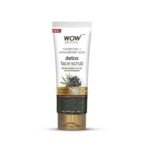 WOW Skin Science Charcoal & Hyaluronic Acid Detox Face Scrub | Deeply Cleanses & Hydrates Skin | Unclogs Pores & Removes Blackheads | Controls Excess Oil | Improves Skin Elasticity | 100g - Fast Shipping to USA & Canada