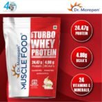 Dr. Morepen Muscle Food Turbo Whey Protein Powder Kesar Pista Kaju Flavor - 1kg | Ultimate Lean Muscle Building Formula, Increase Strength & Performance | 24.7g Protein 4.98g BCAA Gluten & Sugar Free - Fast Shipping to USA - Image 3