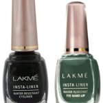 LAKME Insta Liquid Eye Liner Matte Finish, Green, 9ml & Insta Eye Liner Matte Finish, Black, Water Resistant, Long-Lasting, 9ml - Fast Shipping to USA & Canada