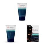 O3+ Alpha Men Acno D-Tan face wash With Tea Tree 100 gram + O3+ Alpha Men Acno D Tan Scrub With Hyaluronic & Mint 50gm + O3+ Alpha Men Energy White Charcoal Face Sheet Mask 30gm - Fast Shipping to USA & Canada