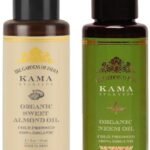 Kama Ayurveda Organic Sweet Almond Oil (50ml - In) & Kama Ayurveda Organic Neem Oil Combo - Fast Shipping to USA & Canada