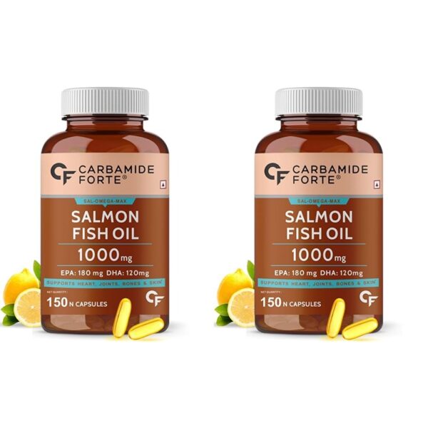 Carbamide Forte Salmon Fish Oil Omega 3 Capsule 1000 mg - Pack of 300 Softgel Capsules - Fast Shipping to USA