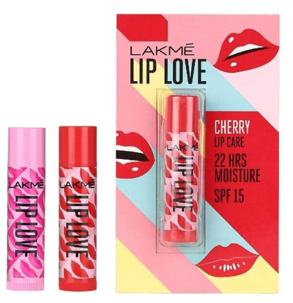 LAKME Lip Love Chapstick, Spf15, Cherry, 4.5 g And LAKME Lip Love Chapstick, Insta Pink, 4.5g - Fast Shipping to USA & Canada