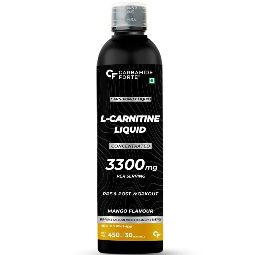 517XK9lR5oL-1.jpg Carbamide Forte L Carnitine Liquid 3300mg | L-Carnitine Supplement For Men & Women | Liquid L Carnitine Pre Workout, Intra Workout & Post Workout Supplement With 3300 mg Per Serving With Added Vitamins | L?Carnitine Mango Flavour With 30 Servings - 450ml - Fast Shipping to USA - Image 1