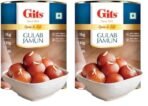 Gits Open & Eat Gulab Jamun Tin, 16 Pieces per Can, Mouth-Watering Indian Mithai, 1Kg (Pack of 2) - Fast Shipping to USA & Canada