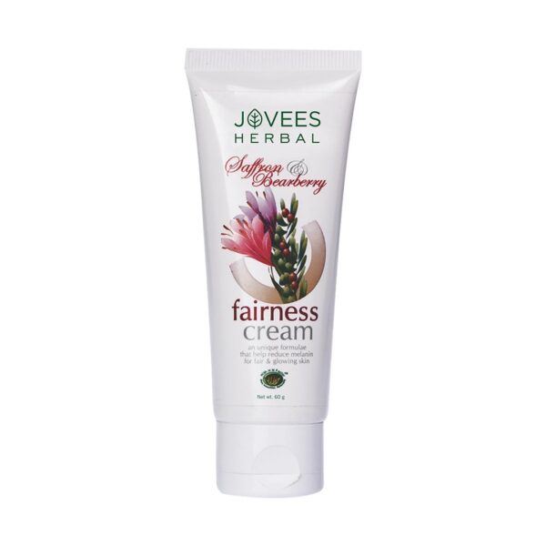 Jovees Herbal Saffron & Bearberry Fairness Face Cream | For Women/Men | Bright, Even Toned and Glowing Skin | UVA/UVB Protection | Paraben and Alcohol Free | 60GM - Fast Shipping to USA & Canada