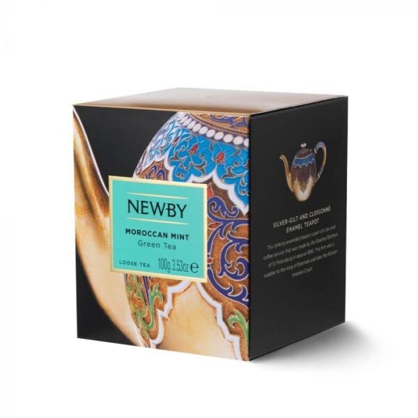 Newby Moroccan Mint Loose Leaf Green Tea, Fine Blend of Green Tea & Fresh Peppermint Leaves, 100 g - Fast Shipping to USA & Canada