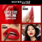 Maybelline New York SuperStay Vinyl Ink Liquid Lipstick - Lippy, Instant Shine & Transfer Proof. SuperStay Vinyl Ink Liquid Lipstick Last Up To 16Hr, Enriched With Vitamin E & Aloe | 4.2ml - Fast Shipping to USA & Canada - Image 4