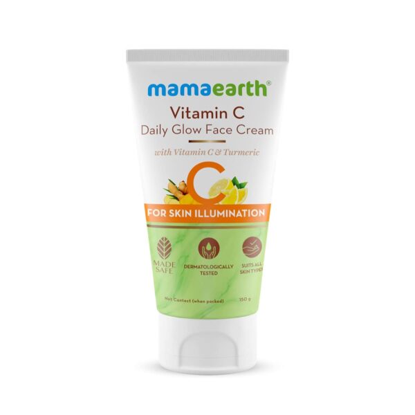 Mamaearth Vitamin C Daily Glow Face Cream With Vitamin C & Turmeric for Skin Illumination - 150 g - Fast Shipping to USA & Canada