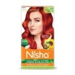 Nisha Cream Hair Color, 120g - Copper Red, Long-Lasting Color with Natural Herbs and 100% Gray Coverage - Fast Shipping to USA & Canada