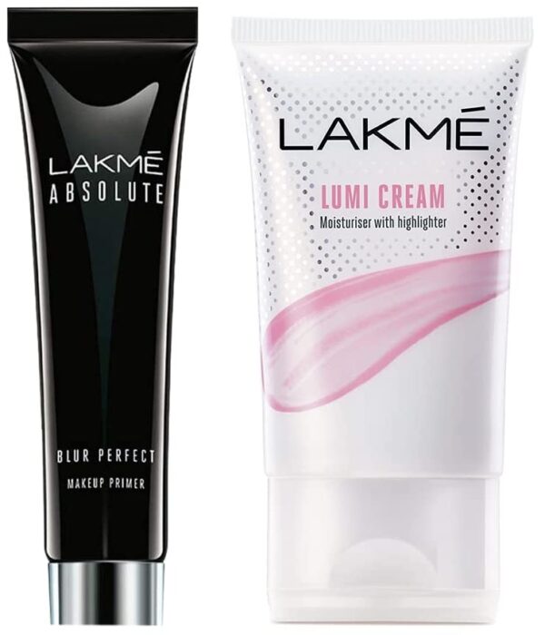 LAKME Absolute Blur Perfect Matte Face Primer,Peach, Makeup Primer for Poreless Smooth Long Lasting Makeup-Waterproof Brightening Makeup Base,10g & Lumi Cream, 30 gm - Fast Shipping to USA & Canada