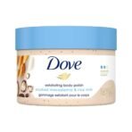 Dove Exfoliating Body Polish| Body Scrub |Deeply Nourishing Crushed Macadamia and Rice Milk |Moisturises & Brightens Skin | Sulphate Free|298gm - Fast Shipping to USA & Canada