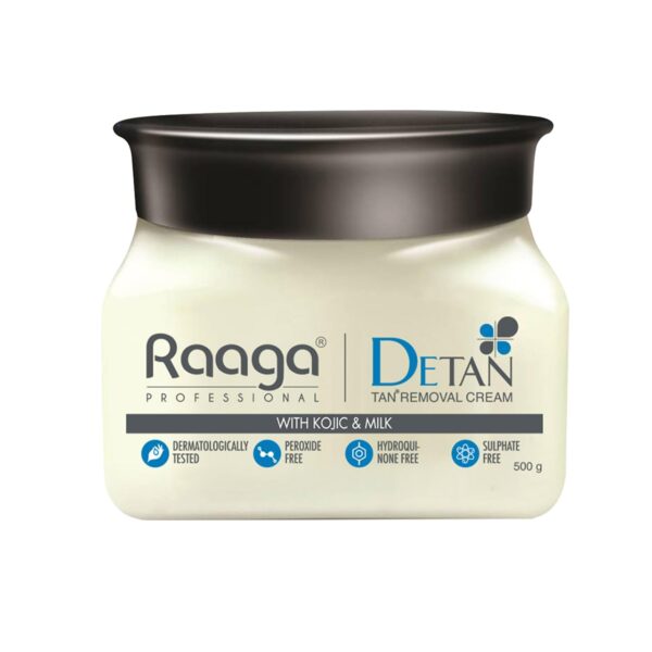 Raaga Professional De-Tan Pack with Kojic, Lactic Acid & Arbutin | Tan Removal Cream | Dermatologically Tested, Peroxide, Hydroquinone & Sulphate Free Face Pack- 500g - Fast Shipping to USA & Canada