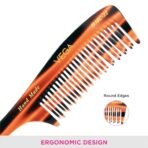 Vega Tortoise Shell Pattern with 2 Rows De-Tangling Hair Comb,Handmade, (India's No.1* Hair Comb Brand)For Men and Women, (HMC-22) - Fast Shipping to USA & Canada - Image 7