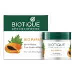 Biotique Papaya Tan Removal Brightening & Revitalizing Face Scrub | Gentle Exfoliation | Smooth and Clear Complexation | 100% Botanical Extracts| Suitable for All Skin Types | 75g - Fast Shipping to USA & Canada