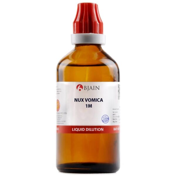 Bjain Nux Vomica 1M Homeopathic Liquid Dilution, 100ml