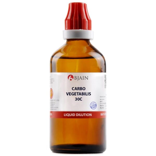 Bjain Carbo Vegetabilis 30C Homeopathic Liquid Dilution, 100ml