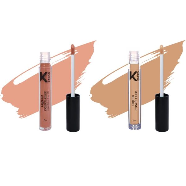 KINDED Liquid Concealer Full Coverage Colour Corrector Contour Waterproof HD Pro Master Series for Dry & Oily Skin Dark Circles & Spots (Creamy Matte, Peachy Orange & Biscuit Beige Combo, 6 ml each) - Fast Shipping to USA & Canada