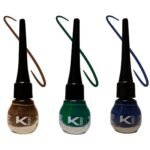 KINDED Eye Liner Liquid Waterproof Smudgeproof Longlasting Insta Bold Look Intense Colour Pigments Quick Drying Eyeliner Combo (5 ml, Matte Finish, Chocolate Brown, Royal Blue & Dapper Green) - Fast Shipping to USA & Canada