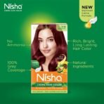 Nisha Cream Hair Color, Permanent Hair Colour Burgundy, Silky & Shiny 100% Grey Coverage & Ammonia Free Color With Natural Henna Extract, 60G+60Ml - Fast Shipping to USA & Canada - Image 5