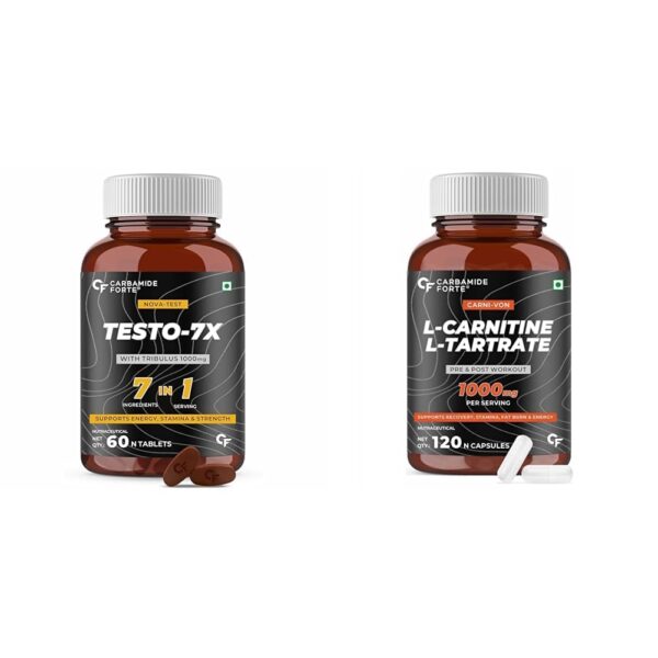 Carbamide Forte Testosterone Supplement for Men & L Carnitine Supplement 1000mg Capsules for Men & Women - Fast Shipping to USA