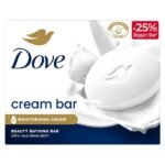Dove Cream Bathing Beauty Bar with 1/4 Moisturising Cream For Soft, Smooth, Glowing Skin, 125 g (Pack of 8), White - Fast Shipping to USA & Canada