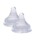 Vega Baby & Mom Nipple Pack of 2 Wide Neck - Large | Natural Feel Nipple | Made of Medical Grade Liquid Silicone | Advance Anti- Colic System | Suitable for 9+ Month Babies, (VBSN4-06) - Fast Shipping to USA & Canada
